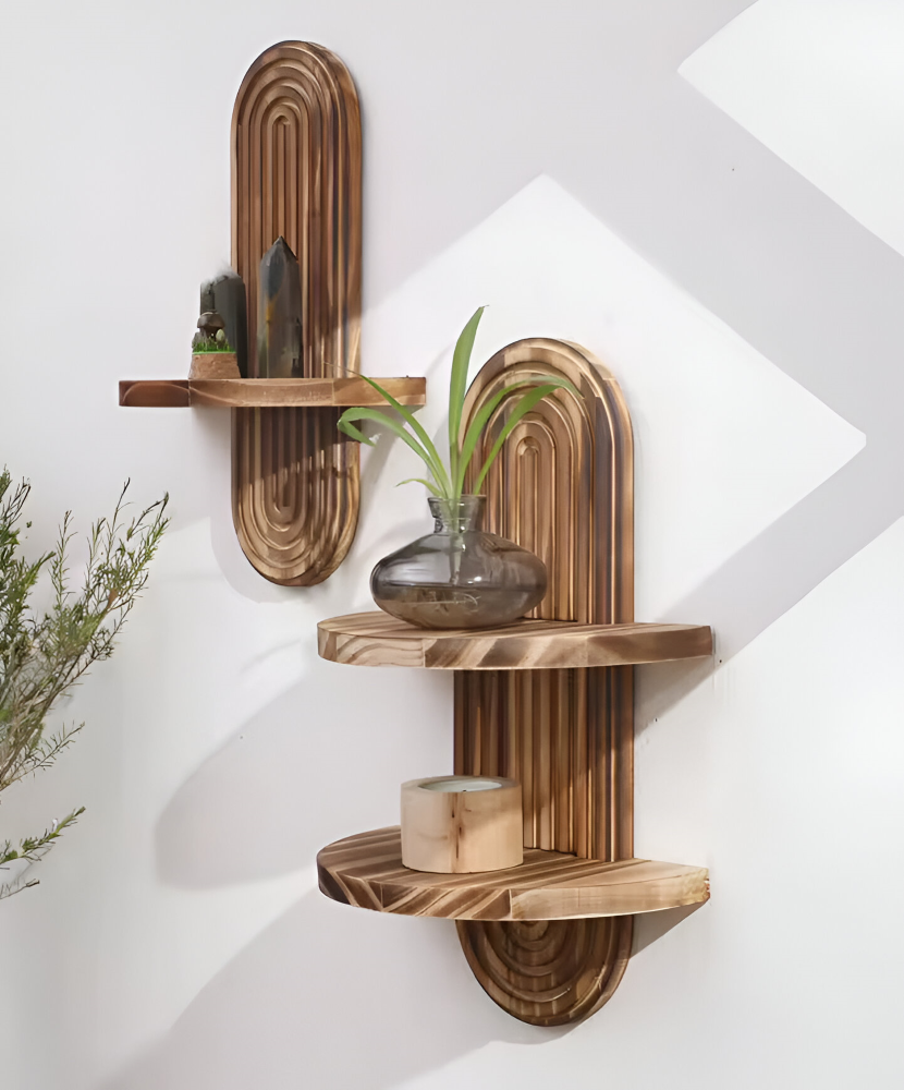 Rustieke geometrische houten wandplanken - Boheemse woonaccessoire