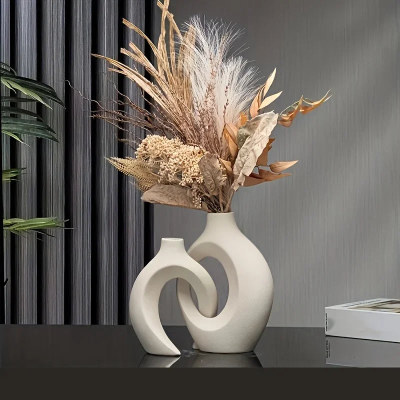 Moderne Keramische Vaas Set – Minimalistische Woondecoratie, Duurzaam Keramisch Ontwerp