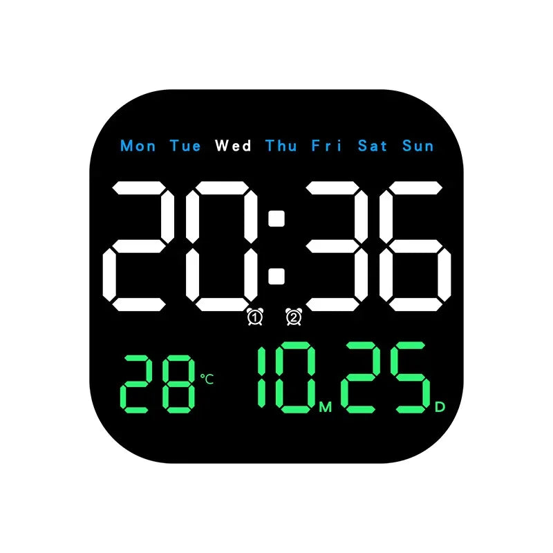 Digitale Wandklok met Groot LED-display en Afstandsbediening - Multifunctioneel en Modern Ontwerp