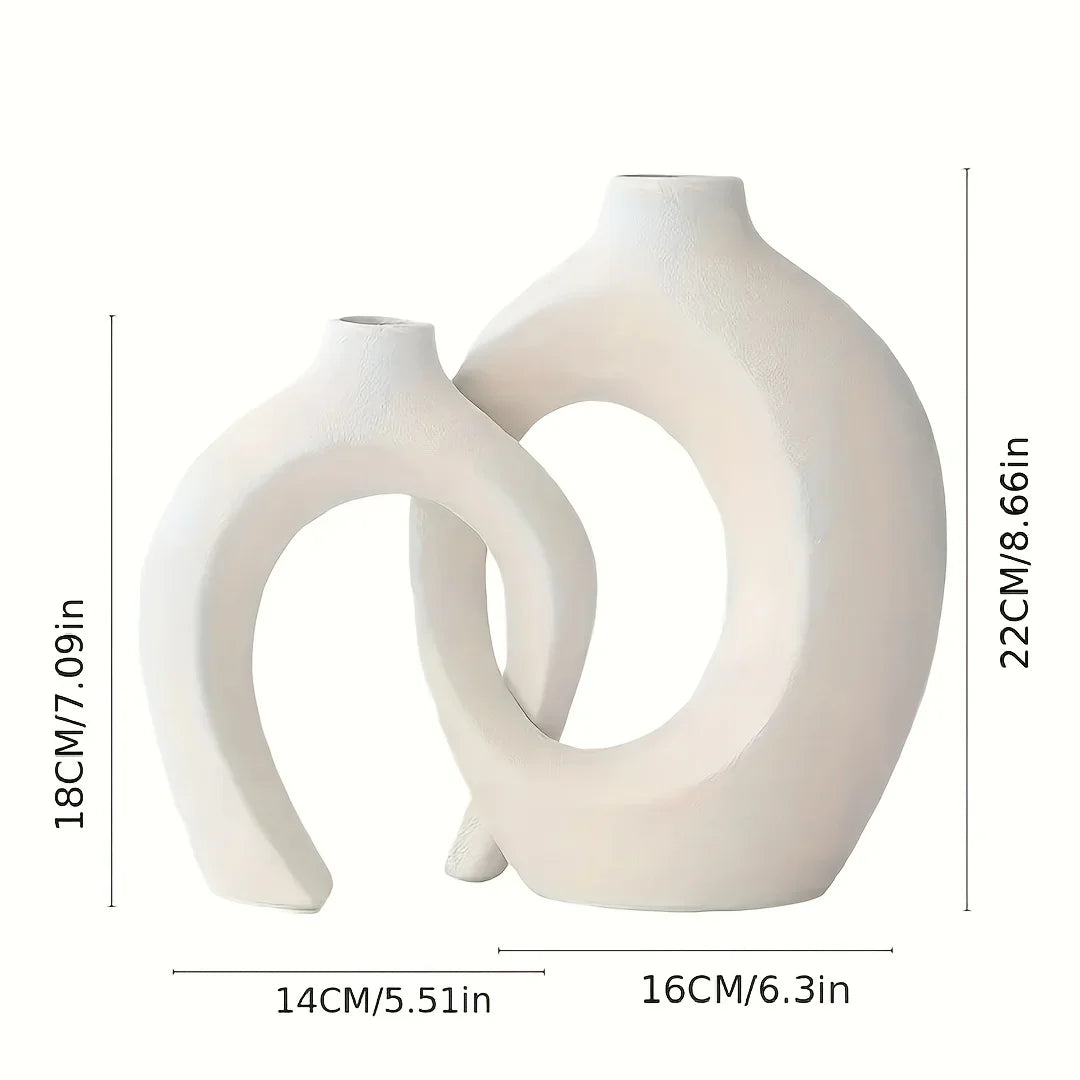 Moderne Keramische Vaas Set – Minimalistische Woondecoratie, Duurzaam Keramisch Ontwerp