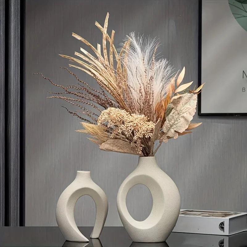 Moderne Keramische Vaas Set – Minimalistische Woondecoratie, Duurzaam Keramisch Ontwerp
