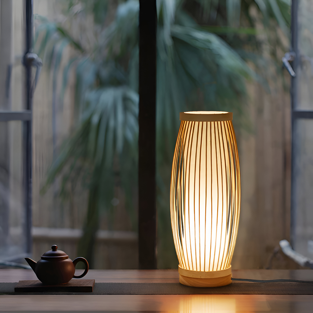 SereniLight Tafellamp - Bureaulamp van bamboehout in Japanse stijl