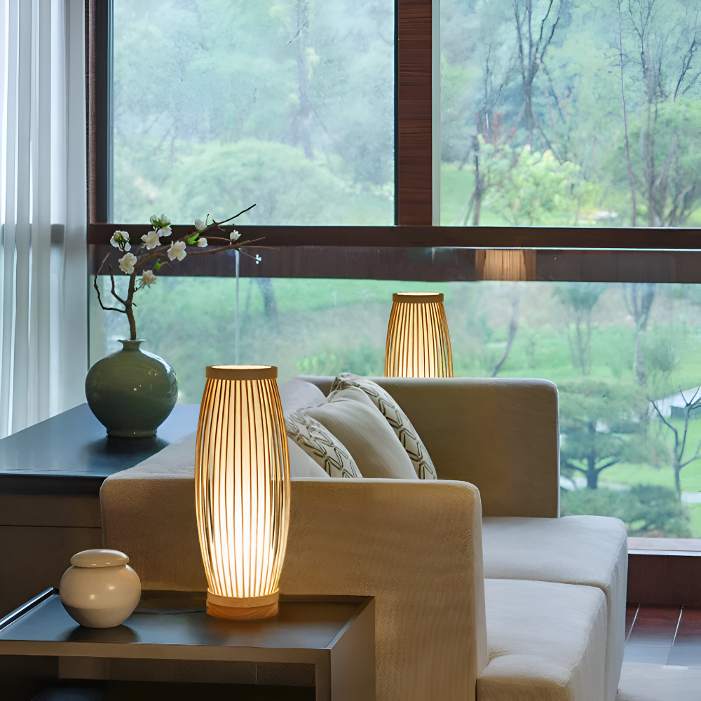 SereniLight Tafellamp - Bureaulamp van bamboehout in Japanse stijl