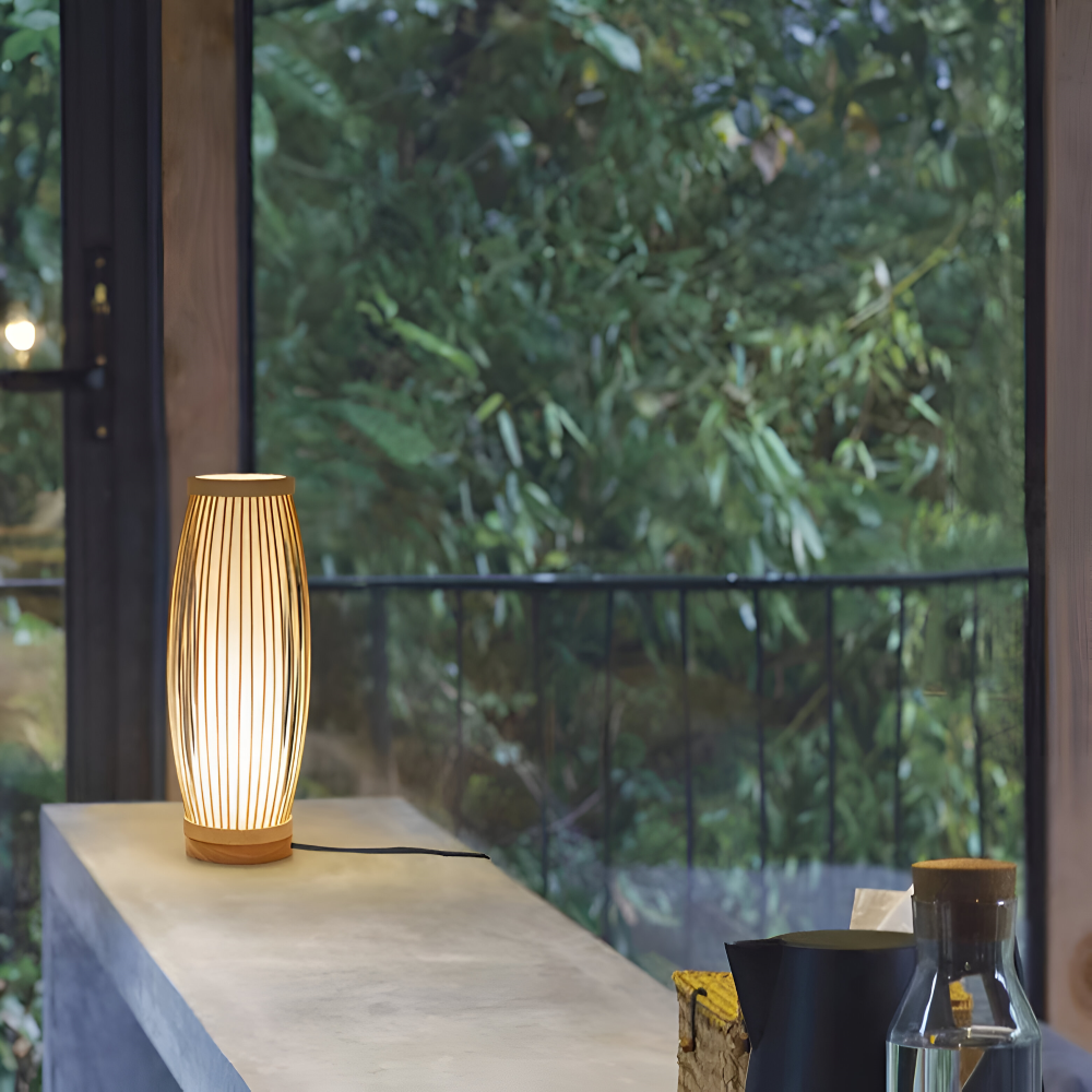 SereniLight Tafellamp - Bureaulamp van bamboehout in Japanse stijl