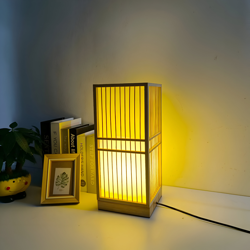 SereniLight Tafellamp - Bureaulamp van bamboehout in Japanse stijl