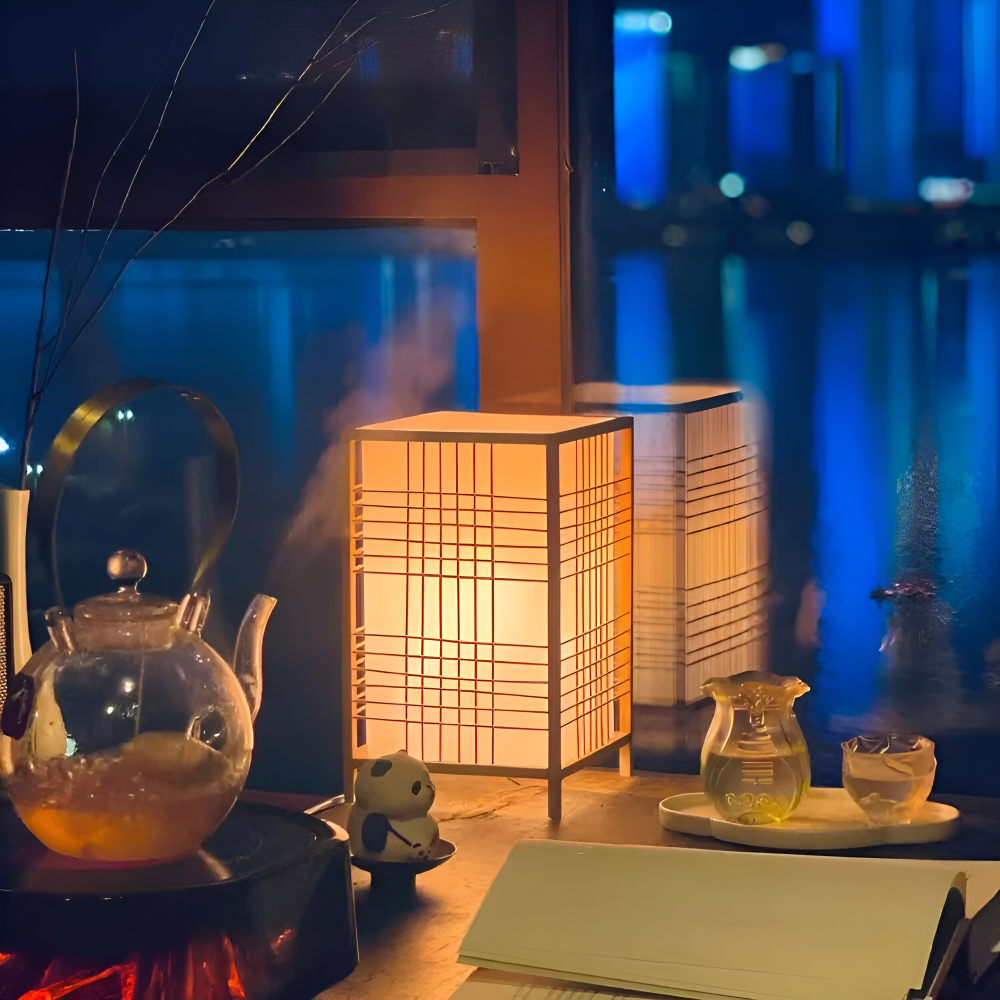 SereniLight Tafellamp - Bureaulamp van bamboehout in Japanse stijl