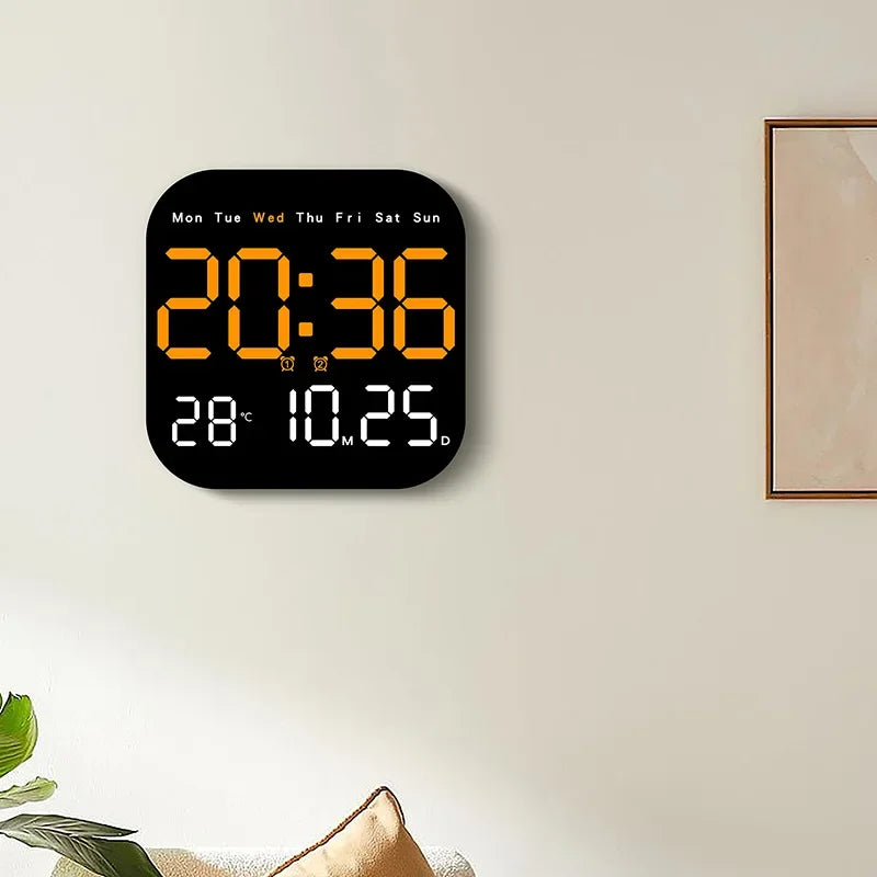 Digitale Wandklok met Groot LED-display en Afstandsbediening - Multifunctioneel en Modern Ontwerp