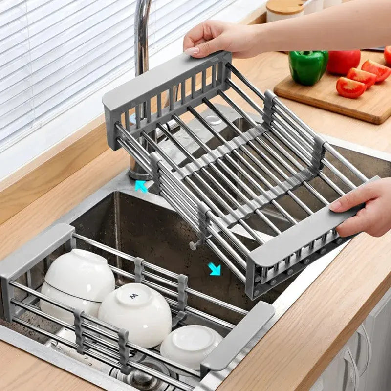 Uitbreidbare afvoermand voor de keuken – Uitbreidbaar voor het afgieten van groenten en fruit