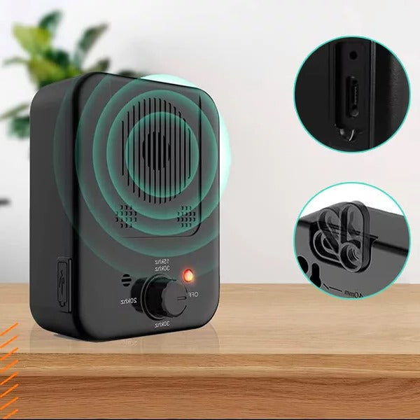 Ultrasonic Anti-Bark Device met Automatische Activatie en Aanpasbare Frequentie – Veilig en USB-oplaadbaar voor Binnen en Buiten