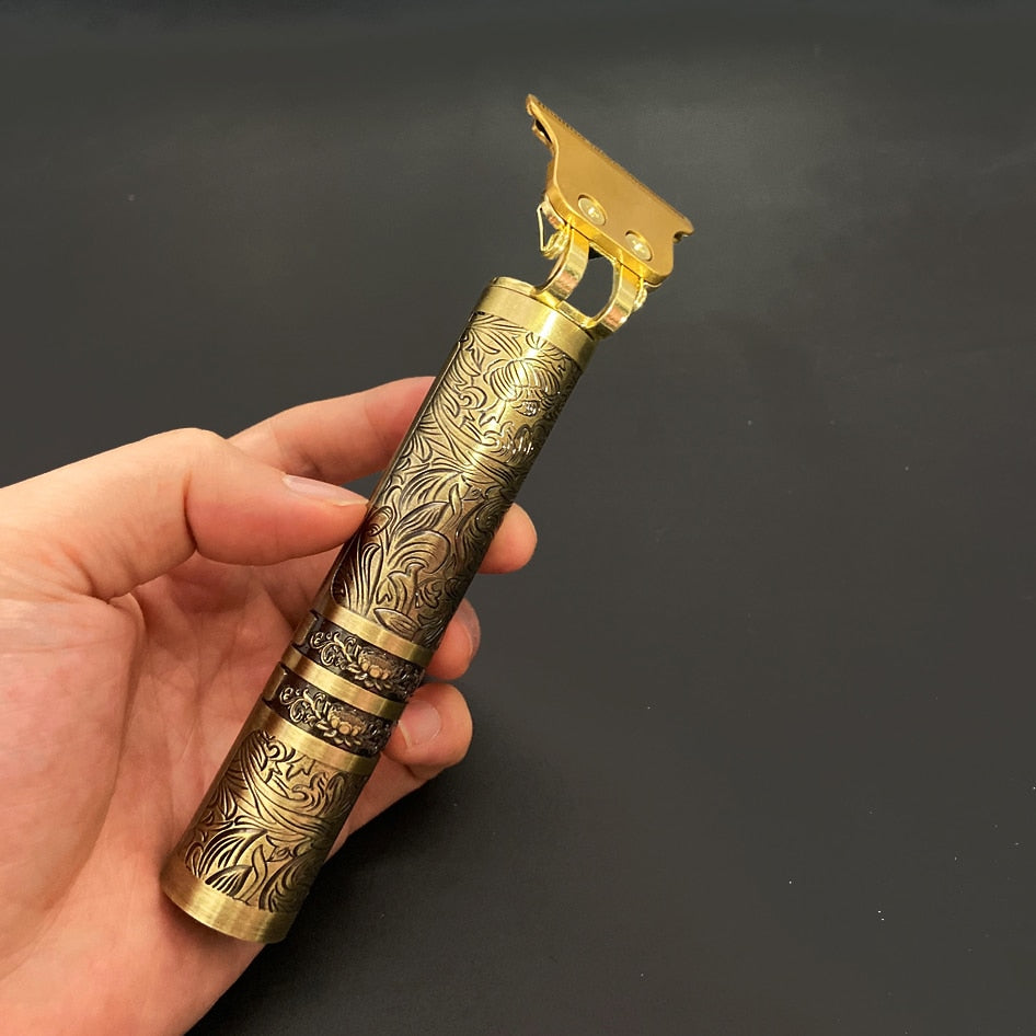 Vintage Baardtrimmer met Precisiesnit en USB Oplaadfunctie - Krachtige, Wasserdichte Trimmer voor de Beste Baardverzorging