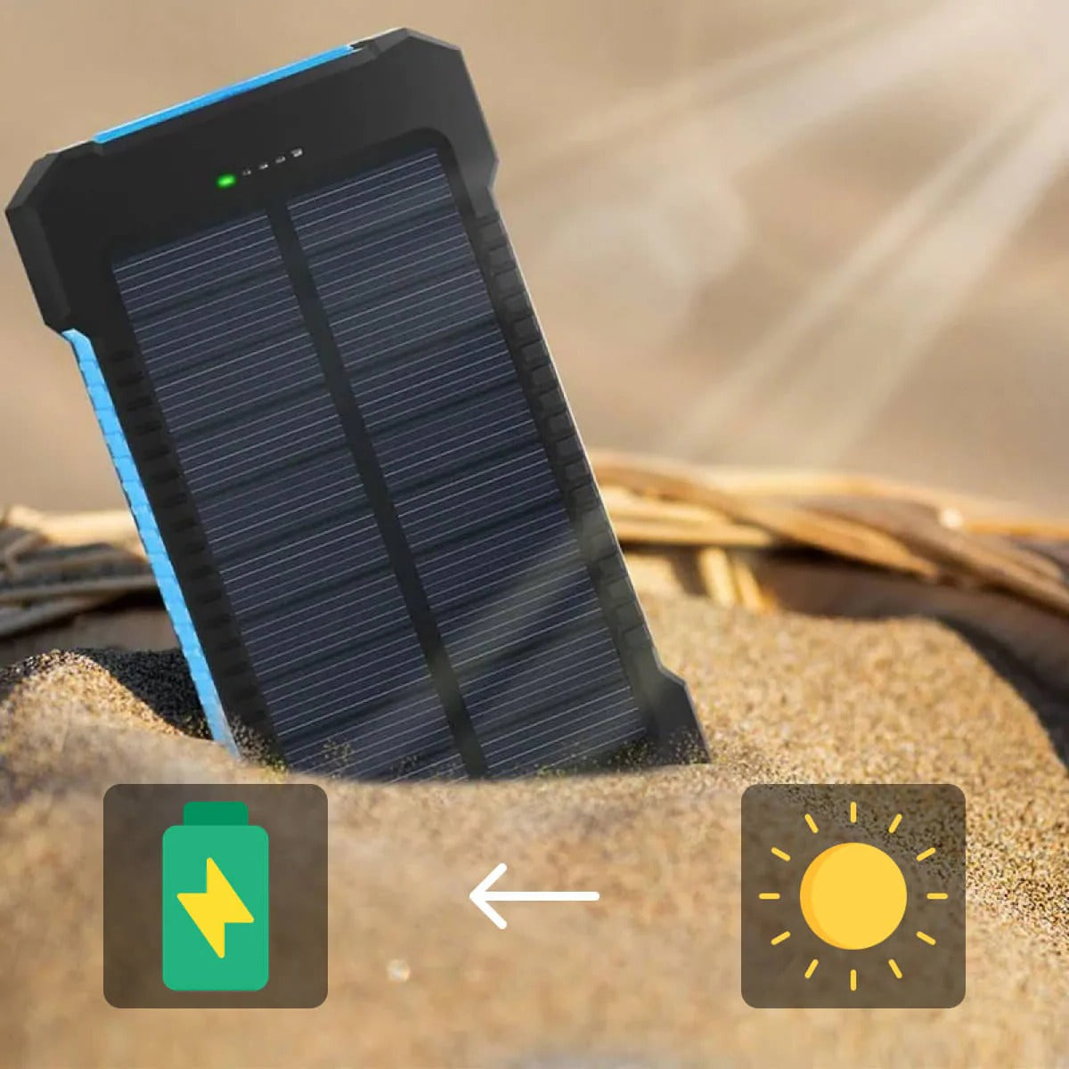 Waterdichte Solar Powerbank 500.000 mAh met Dubbele USB-poorten voor Buitengebruik