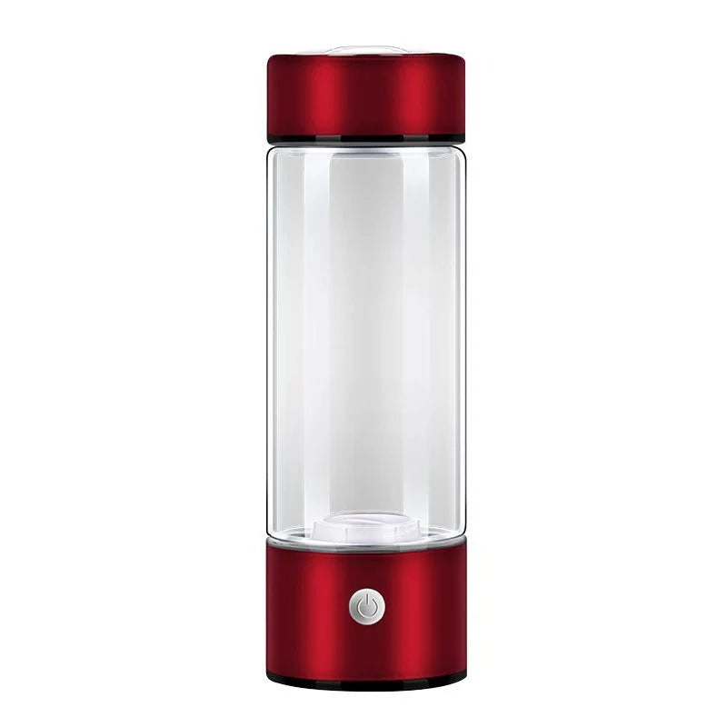 Waterfles met Waterstof voor Optimale Hydratatie - Duurzaam Borosilicaatglas, Oplaadbaar en Herbruikbaar, 12 oz
