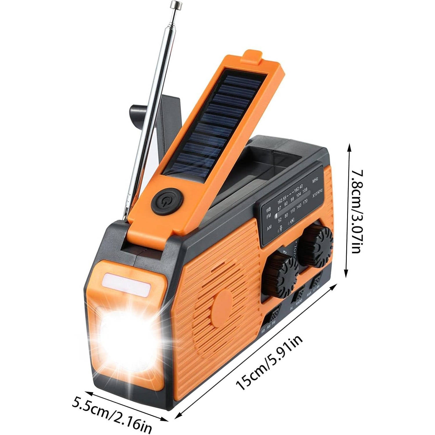 Zonne-energie Handcrank Noodradio met Powerbank en SOS Alarm - Beste Noodradio voor Noodsituaties en Betrouwbare Communicatie