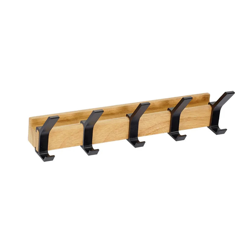Zwarte wandkapstok met 5 dubbele kapstokken – Modern Scandinavisch design voor hal en slaapkamer