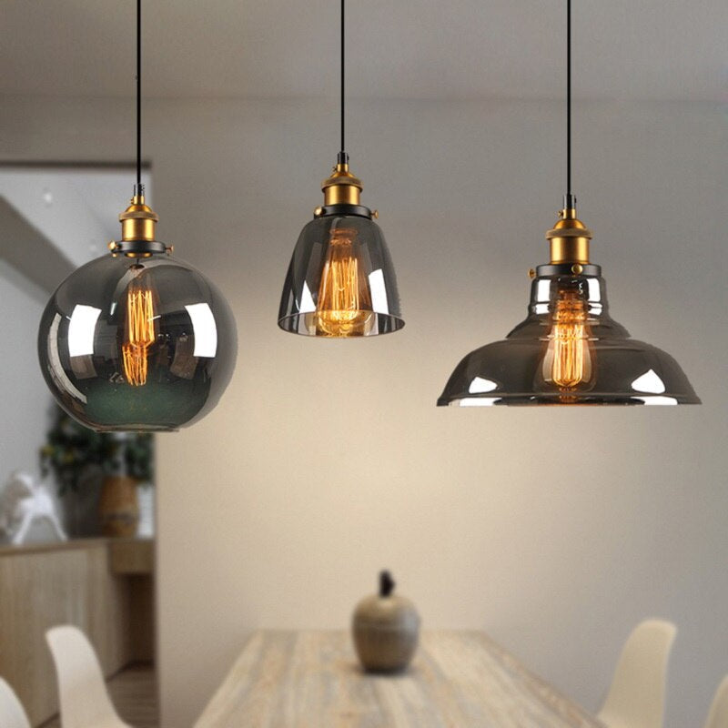 Vintage glazen hanglamp - Moderne industriële hanglamp met E27 fitting