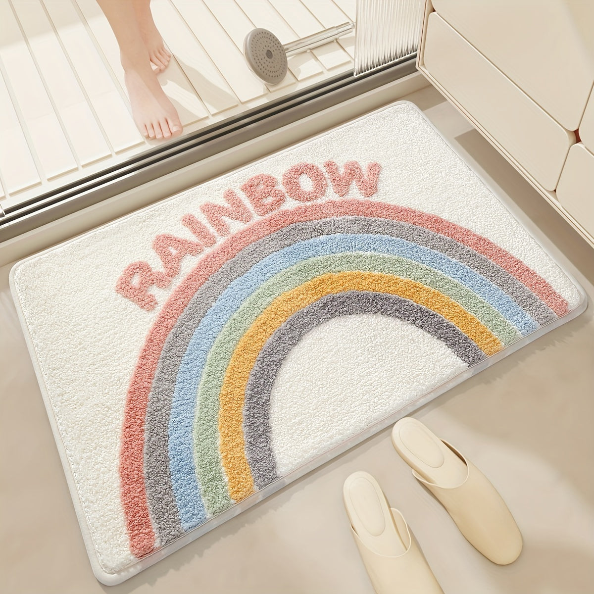 Absorberende antislip-mat voor toilet en badkamer