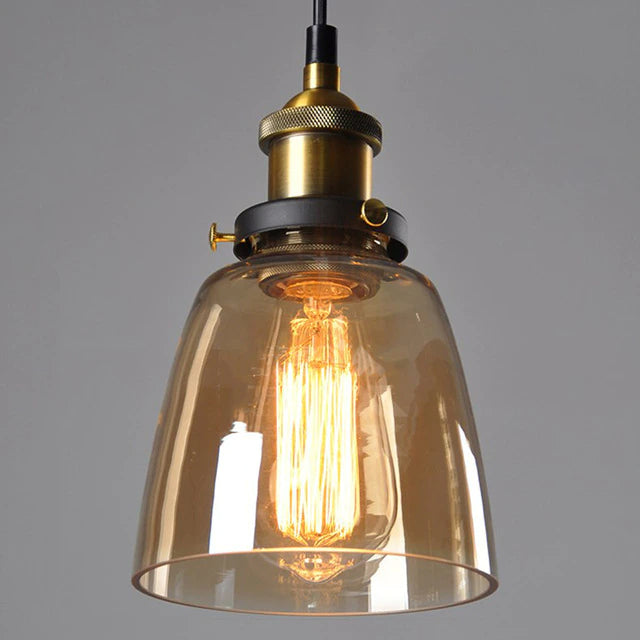 Vintage glazen hanglamp - Moderne industriële hanglamp met E27 fitting