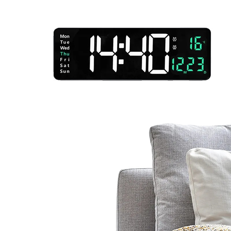 Digitale Wandklok met Dual Alarm en Aanpasbare Verlichting - Multifunctioneel Display