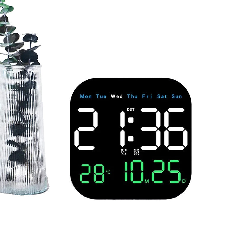 Digitale Wandklok met Groot LED-display en Afstandsbediening - Multifunctioneel en Modern Ontwerp