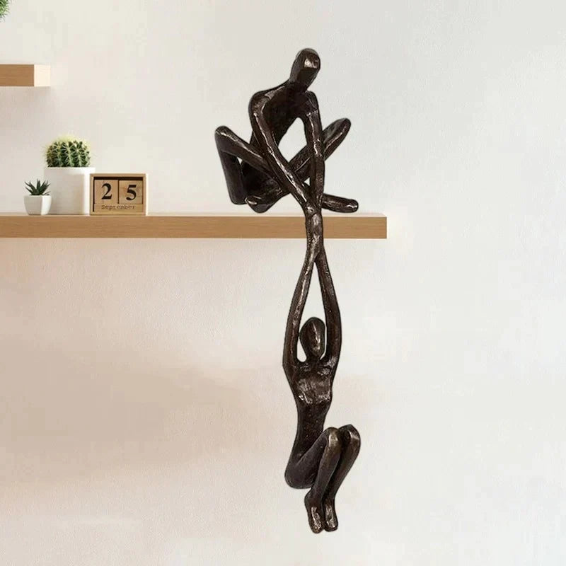 Uniek Decoratief Beeldje – Liefde en Balans Randsculptuur – Harskunst