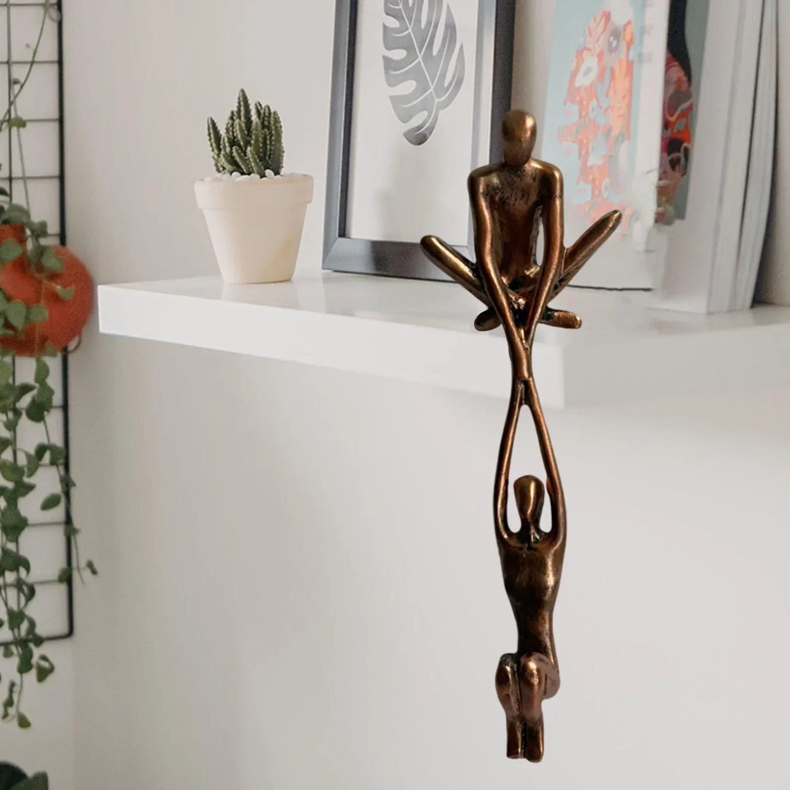 Uniek Decoratief Beeldje – Liefde en Balans Randsculptuur – Harskunst