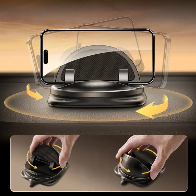 360° draaibare telefoonhouder voor auto's met stevige klem en eenvoudige installatie - universeel