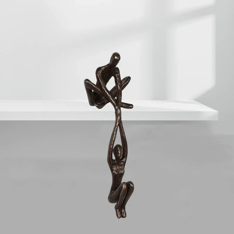Uniek Decoratief Beeldje – Liefde en Balans Randsculptuur – Harskunst
