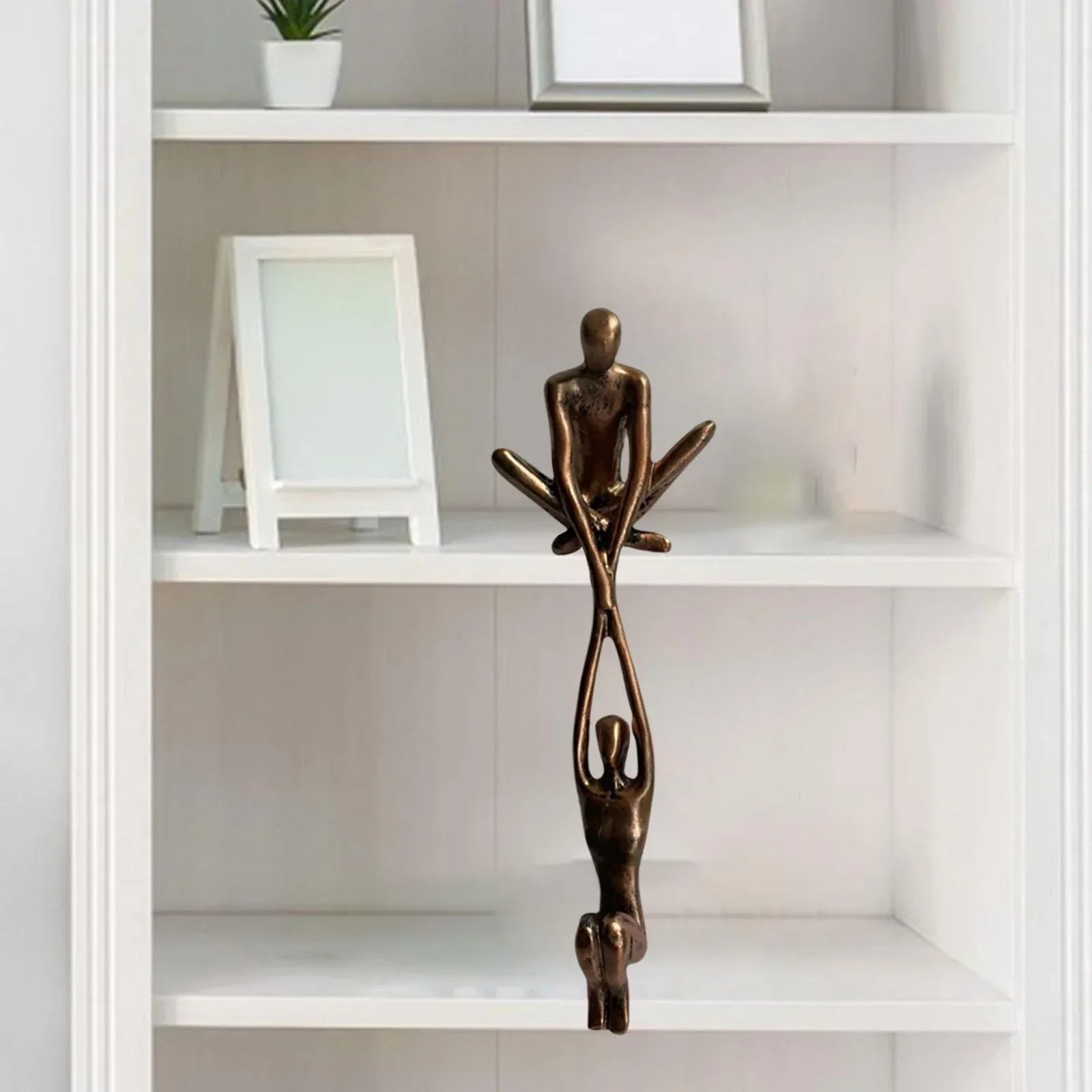 Uniek Decoratief Beeldje – Liefde en Balans Randsculptuur – Harskunst