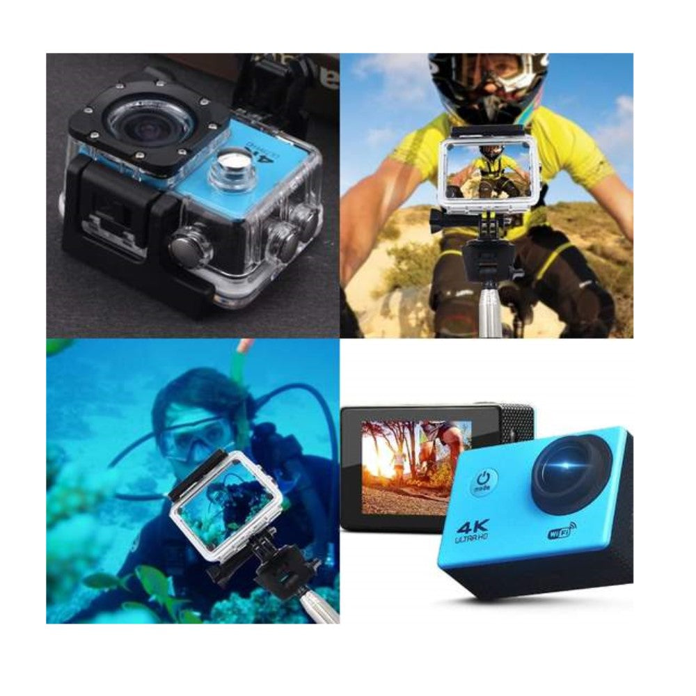 4K Ultra HD Actiecamera met WiFi en Waterdicht Behuizing – Compact voor Avontuur en Sportfotografie
