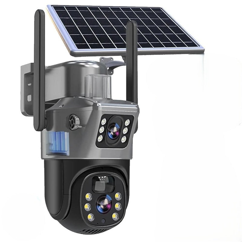 4K draadloze beveiligingscamera op zonne-energie | Slimme 360° rotatie