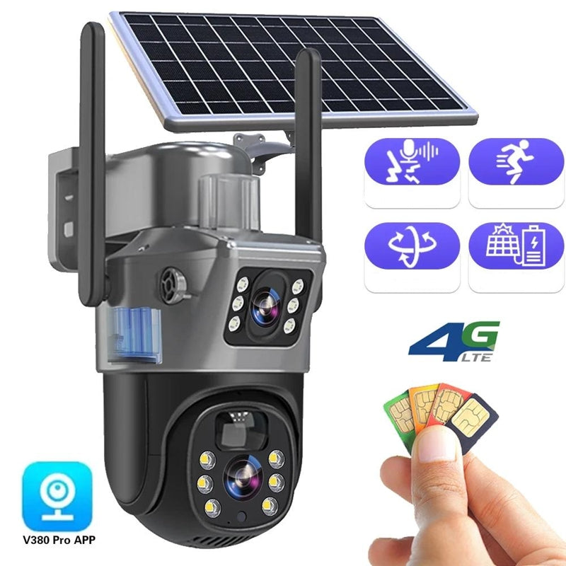 4K draadloze beveiligingscamera op zonne-energie | Slimme 360° rotatie