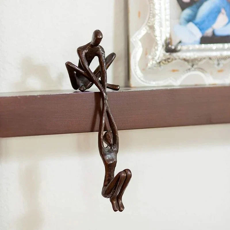 Uniek Decoratief Beeldje – Liefde en Balans Randsculptuur – Harskunst