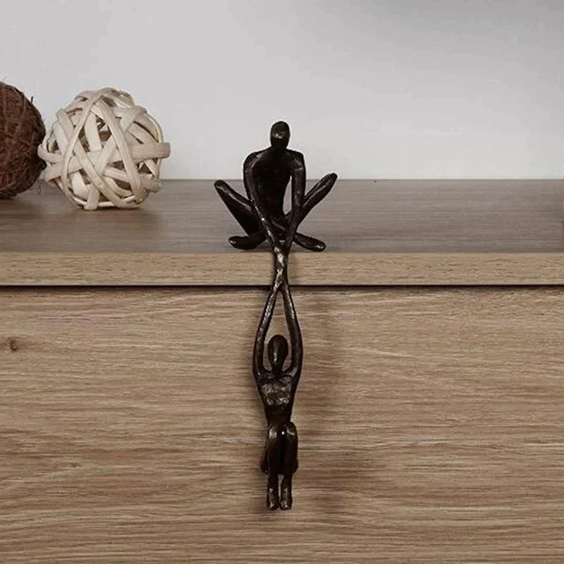 Uniek Decoratief Beeldje – Liefde en Balans Randsculptuur – Harskunst