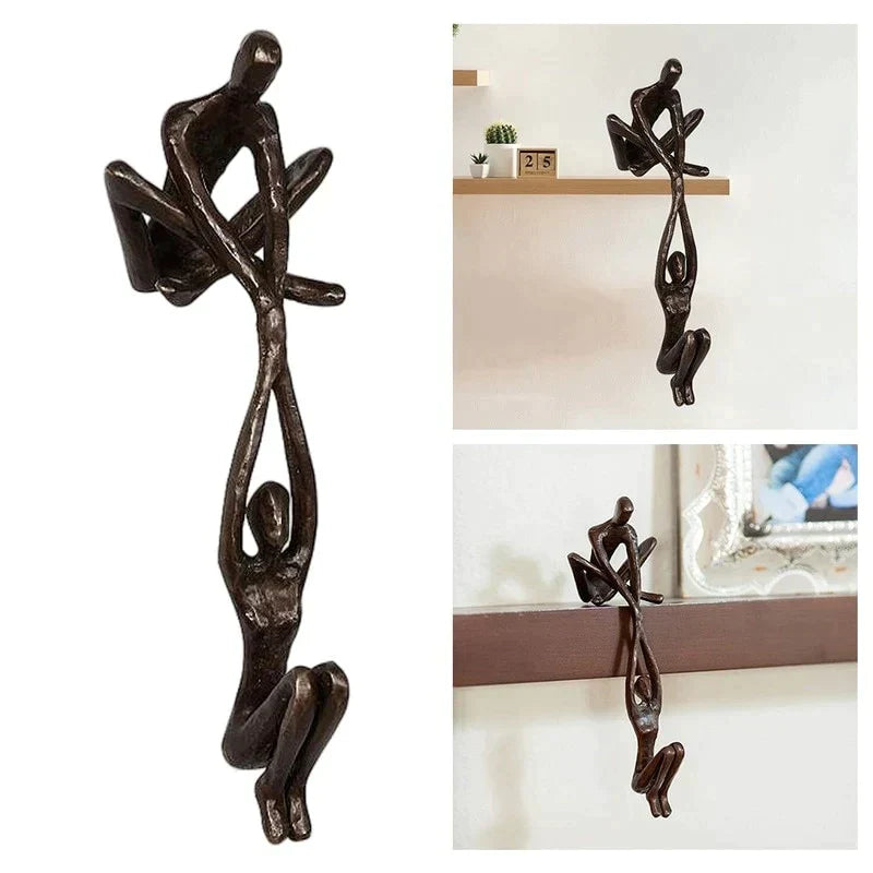 Uniek Decoratief Beeldje – Liefde en Balans Randsculptuur – Harskunst