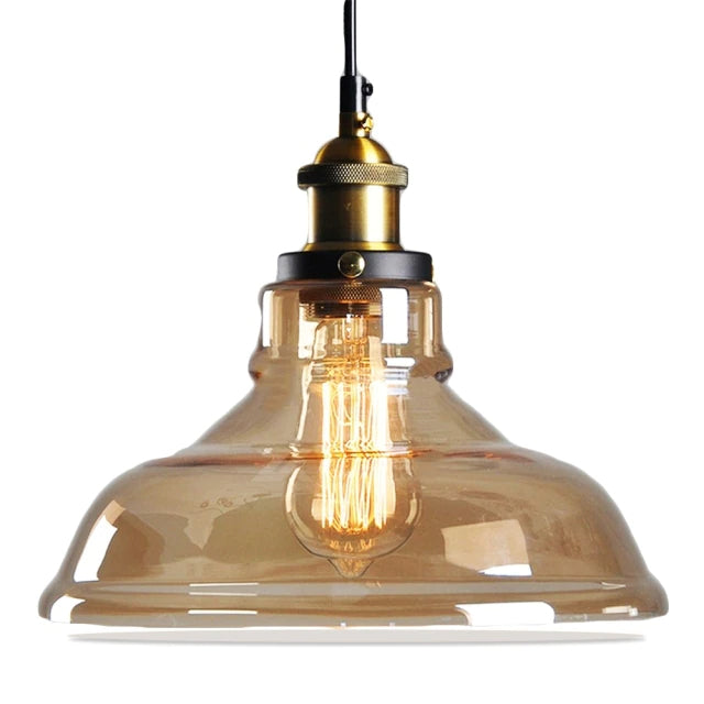 Vintage glazen hanglamp - Moderne industriële hanglamp met E27 fitting