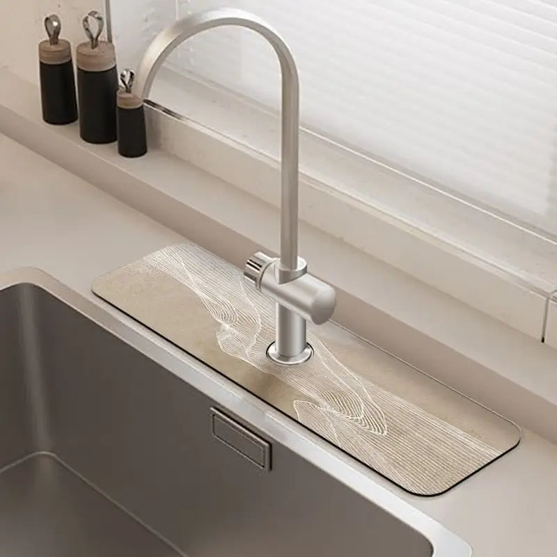 AquaMat Gootsteen mat voor keuken- en badkamerkranen – Hoogwaardig materiaal, antislip achterkant, gemakkelijk schoon te maken