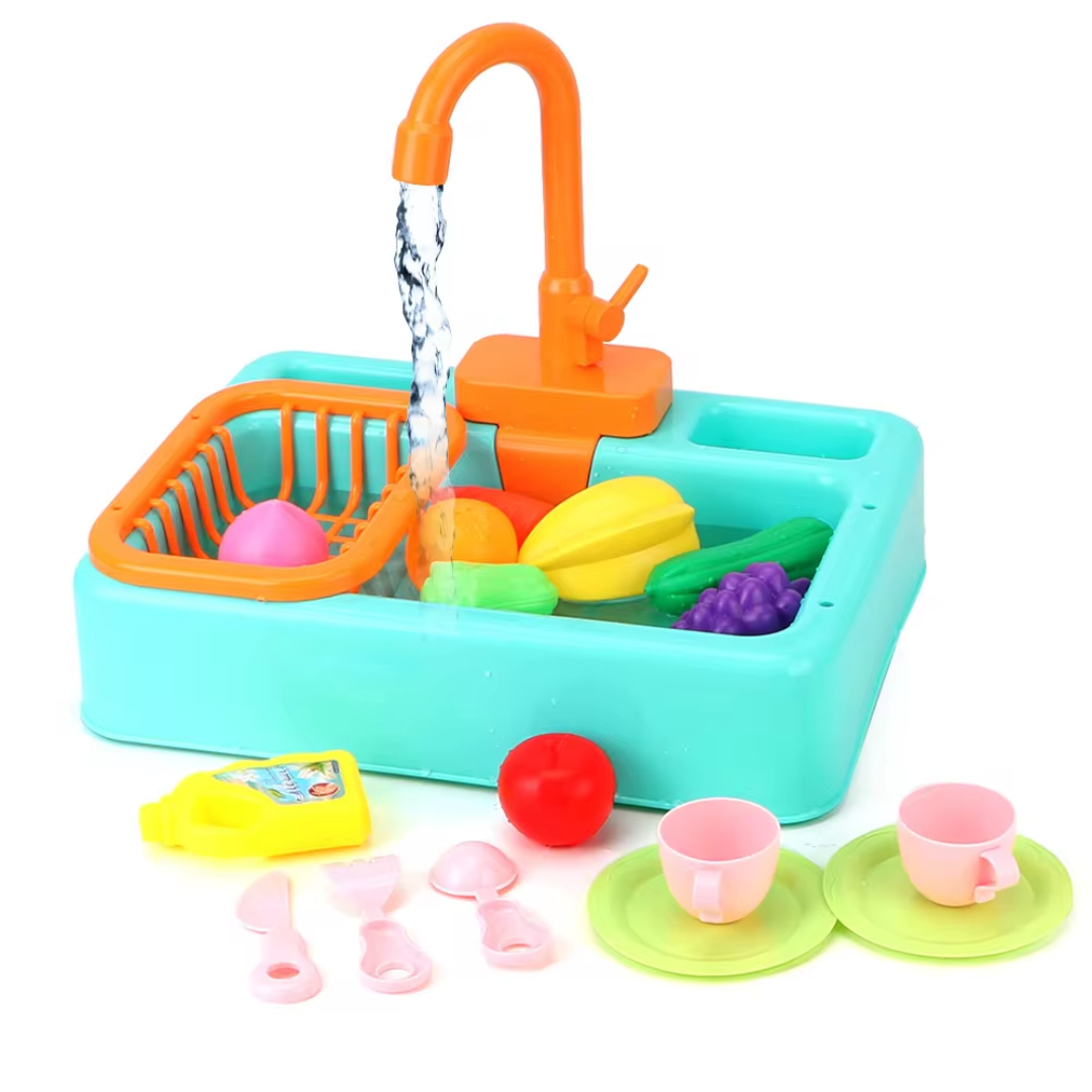 AquaPlay educatieve gootsteenspeelset met stromend waterkraan, interactief leren voor kinderen