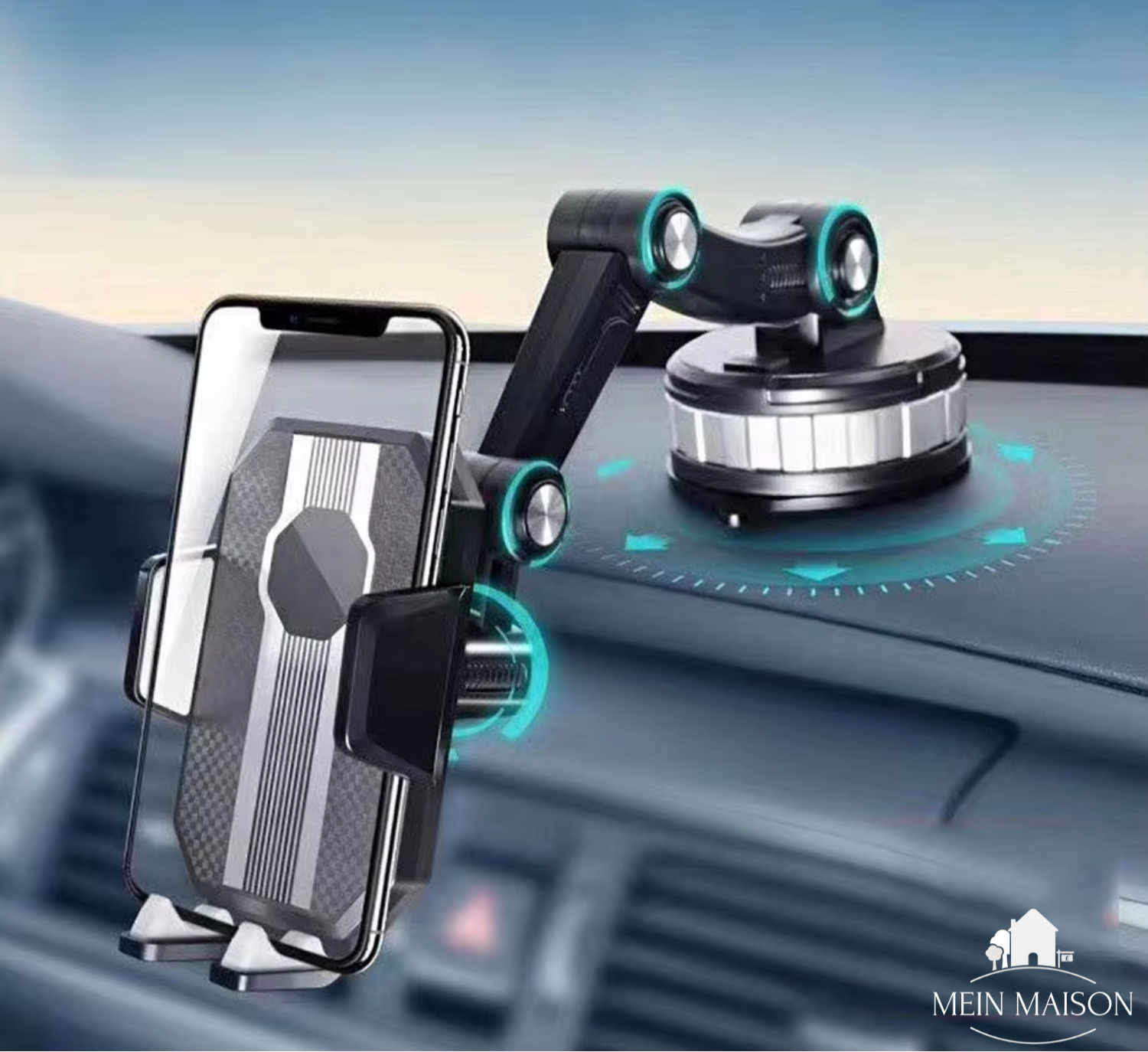 Auto Smartphone Houder met Sterke Zuignap en 360° Rotatie – Eenvoudige Eenhandige Bediening