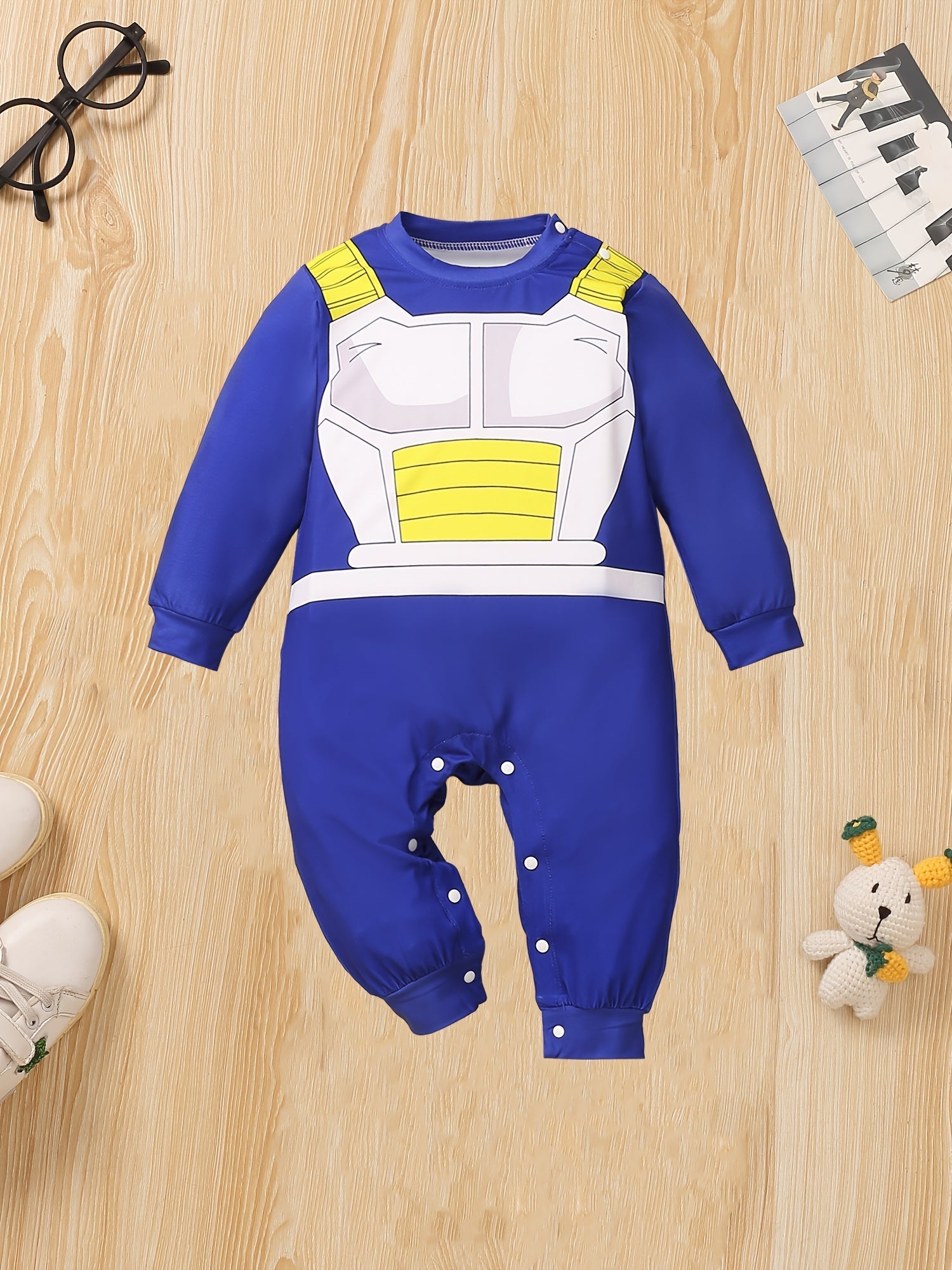 Baby Halloween Jumpsuit met Lange Mouwen en Anime-Design voor 0-3 Jaar – Zacht en Ademend, Eenvoudig Aankleedbaar