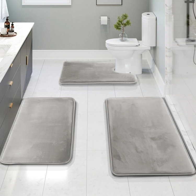 Badkamermattenset met traagschuim en antislip