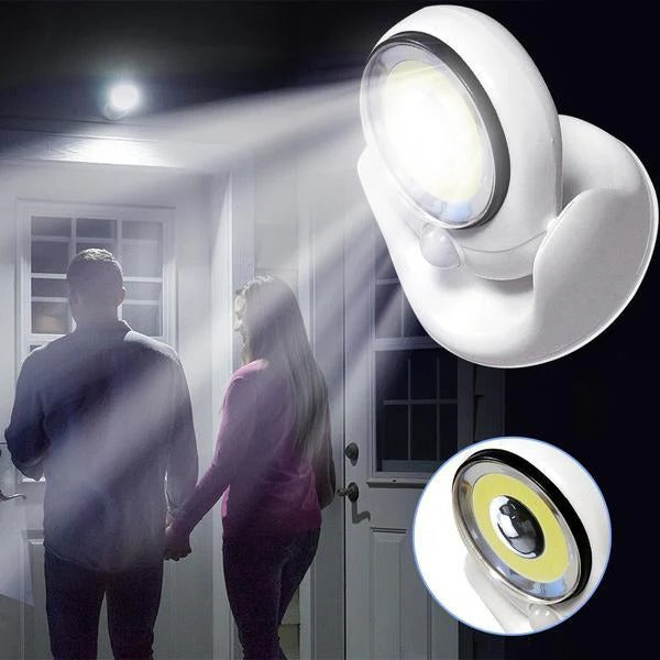 Bewegingsgeactiveerde LED Lamp met 450 Lumen en Draaibare Basis voor Binnen en Buiten Verlichting