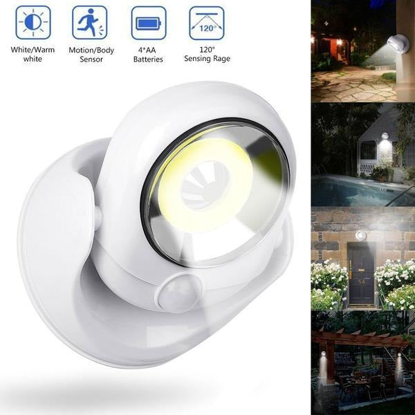 Bewegingsgeactiveerde LED Lamp met 450 Lumen en Draaibare Basis voor Binnen en Buiten Verlichting