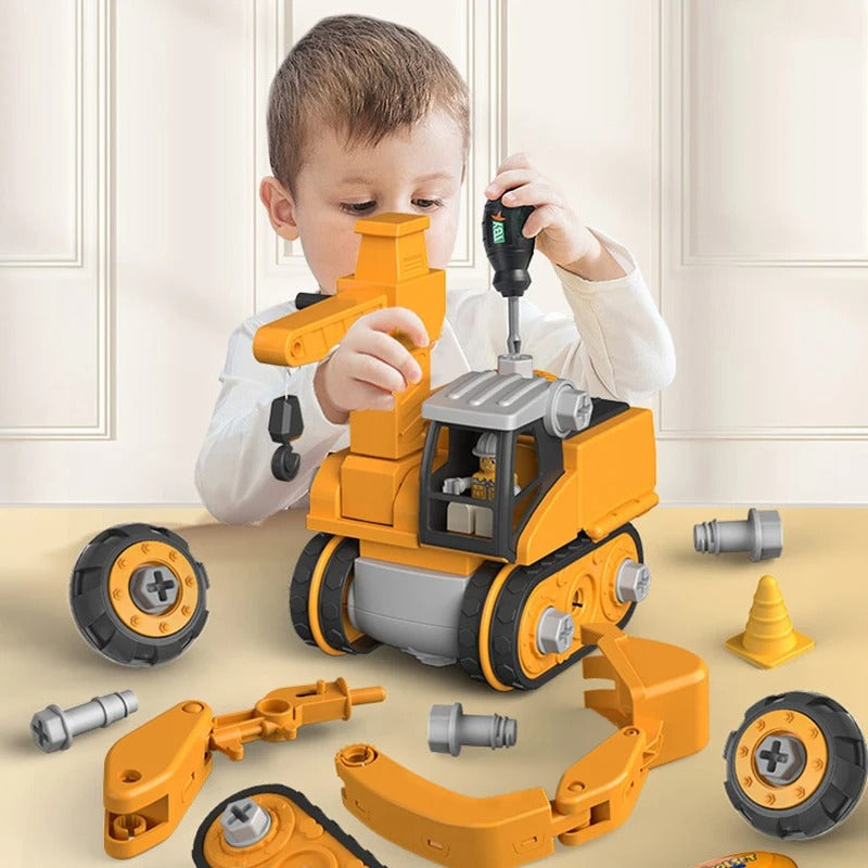 Bouw Speelgoed Set voor Kinderen met Schroevendraaier - Creatieve Bouwvoertuigen voor Motorische Vaardigheden en Verbeelding