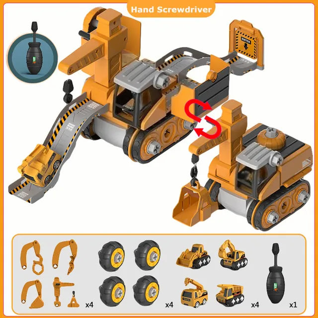 Bouw Speelgoed Set voor Kinderen met Schroevendraaier - Creatieve Bouwvoertuigen voor Motorische Vaardigheden en Verbeelding