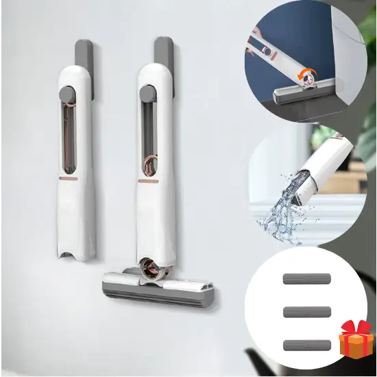 Compacte MiniMop met Dubbelzijdige Mopkop voor Efficiënt Schoonmaken – Lichtgewicht en Draagbaar voor Diverse Oppervlakken