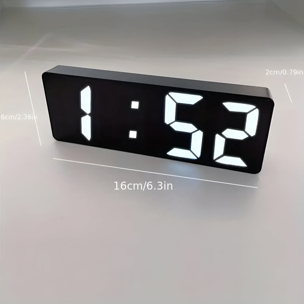 Digitale Wekker met Spiegel en Snoozefunctie - Temperatuurweergave, 12/24-Uur Weergave, Compact Ontwerp