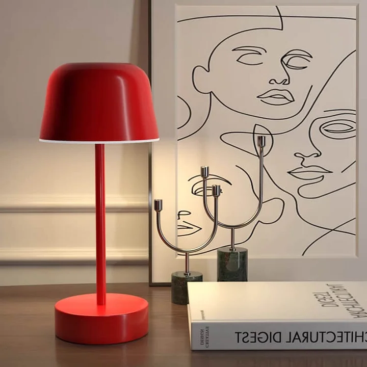 Dimbare Oplaadbare Tafel Lamp met Batterij – Compact en Draagbaar, Drie Lichtkleuren, Modern Ontwerp