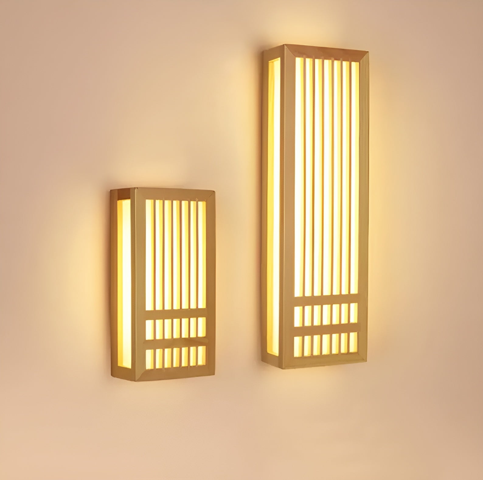 DoaGlow Japanse houten wandlamp - moderne Japanse verlichting van hout en acryl