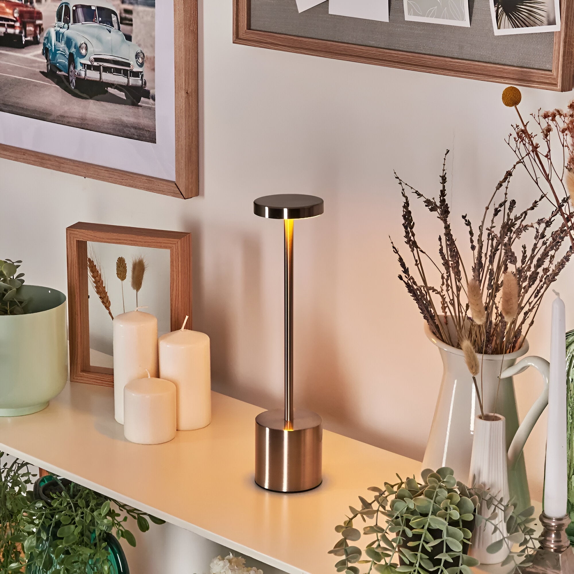 Draadloze Oplaadbare Tafellamp met Dimbare Functie en Drie Kleurtemperaturen - Modern LED Design