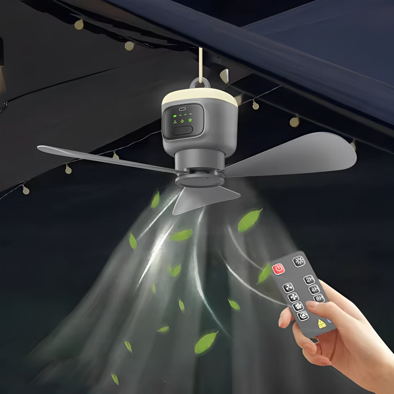 Draadloze Plafondventilator met Afstandsbediening en 30 Uur Accuduur – Efficiënte Koeling met Natuurlijke Windtechnologie